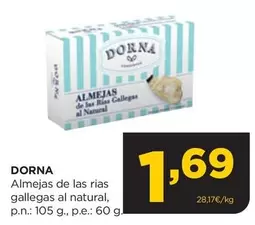 Oferta de Dorna - Almeja De Las Rias Gallegas Al Natural por 1,69€ en Alimerka