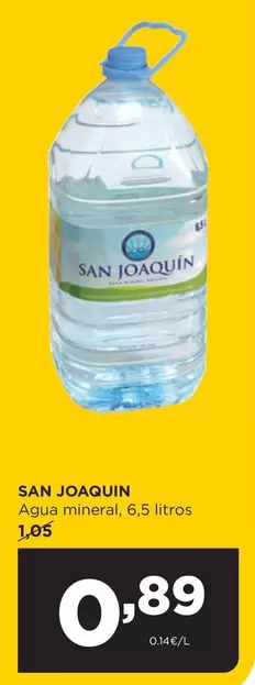 Oferta de San Joaquin - Agua Mineral por 0,89€ en Alimerka