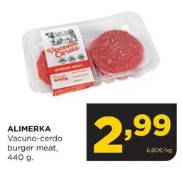 Oferta de Alimerka - Vacuno Cerdo Burger Meat por 2,99€ en Alimerka