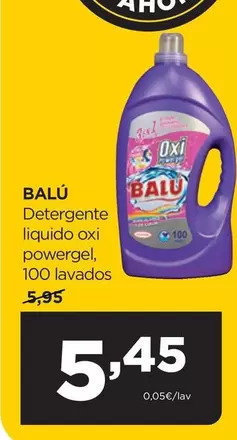 Oferta de Balu - Detergente Liquido Oxi Powergel por 5,45€ en Alimerka