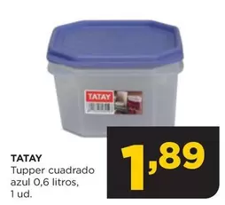 Oferta de Tatay - Tupper Cuadrado Azul por 1,89€ en Alimerka