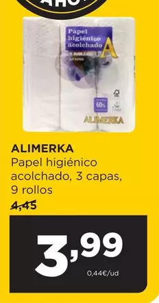 Oferta de Alimerka - Papel Higiénico Acolchado por 3,99€ en Alimerka