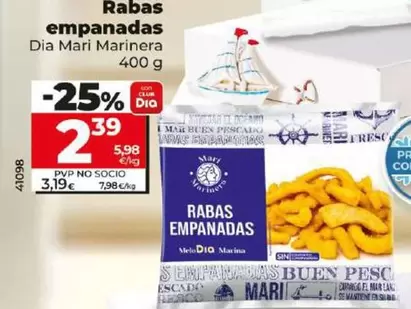 Oferta de Dia Mari Marinera - Rabas Empanadas por 2,39€ en Dia