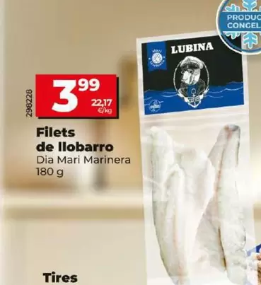 Oferta de Dia Mari Marinera - Filetes De Lubina por 3,99€ en Dia