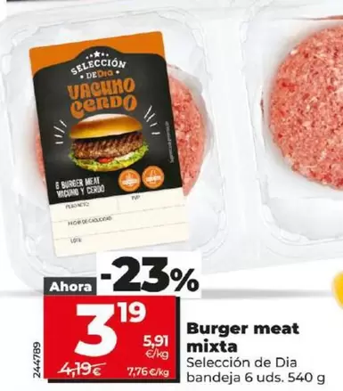 Oferta de Seleccion De Dia - Burger Meat Mixta por 3,19€ en Dia