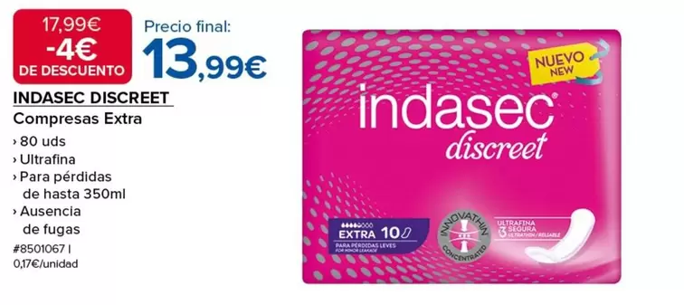 Oferta de Indasec - Discreet por 13,99€ en Costco