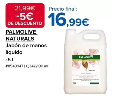 Oferta de Palmolive - Naturals Jabon De Manos Líquido por 16,99€ en Costco