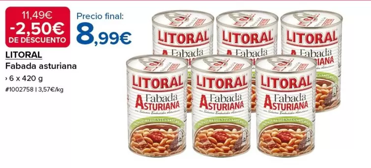 Oferta de Litoral - Fabada asturiana por 8,99€ en Costco