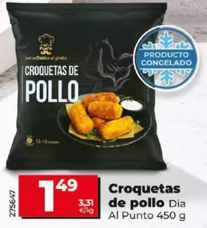 Oferta de Dia Al Punto - Croquetas De Pollo por 1,49€ en Dia