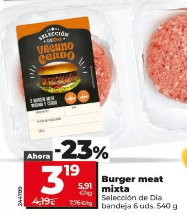 Oferta de Seleccion De Dia - Burger Meat Mixta por 3,19€ en Dia