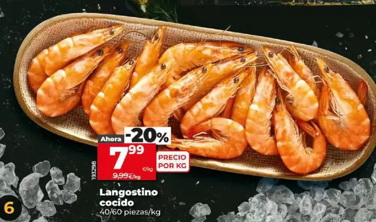 Oferta de Langostino Cocido por 7,99€ en Dia