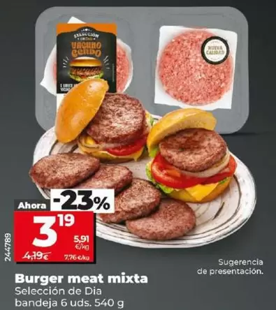 Oferta de Seleccion De Dia - Burger Meat Mixta por 3,19€ en Dia