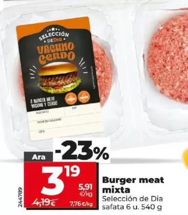 Oferta de Seleccion De Dia - Burger Meat Mixta por 3,19€ en Dia