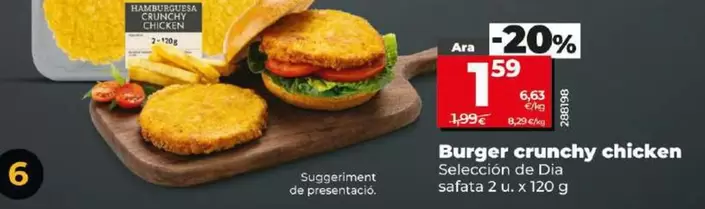 Oferta de Seleccion De Dia - Burger Crunchy Chicken por 1,59€ en Dia