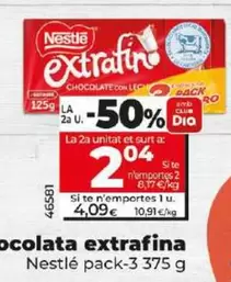 Oferta de Nestlé - Chocolate Extrafino por 4,09€ en Dia