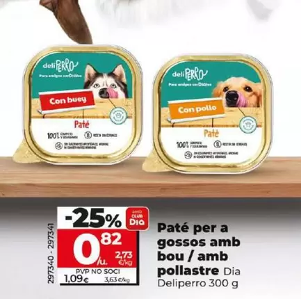 Oferta de Dia Deliperro - Pate Para Perros Con Buey/Con Pollo por 0,82€ en Dia