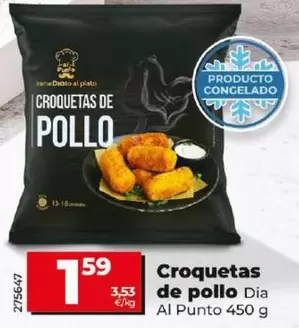 Oferta de Dia Al Punto - Croquetas De Pollo por 1,59€ en Dia