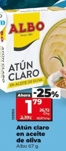 Oferta de Albo - Atun Claro En Aceite De Oliva por 1,79€ en Dia