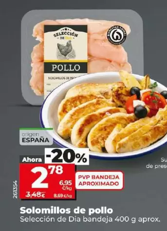 Oferta de Seleccion De Dia - Solomillos De Pollo por 2,78€ en Dia