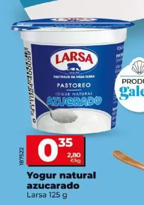 Oferta de Larsa - Yogur Natural Azucarado por 0,35€ en Dia