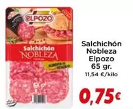 Oferta de Elpozo - Salchichon Nobleza por 0,75€ en Supermercados Piedra