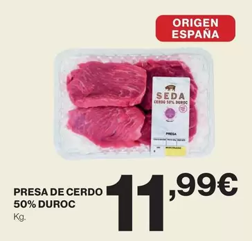 Oferta de El Corte Inglés - Presa De Cerdo 50% Duroc por 11,99€ en Hipercor