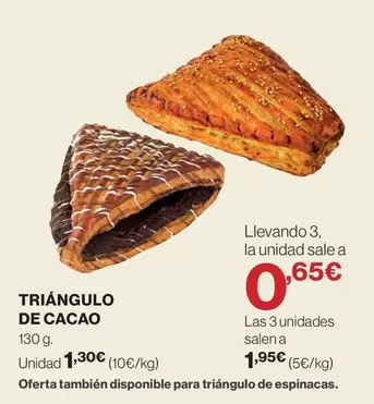 Oferta de Triángulo De Cacao por 1,3€ en Hipercor