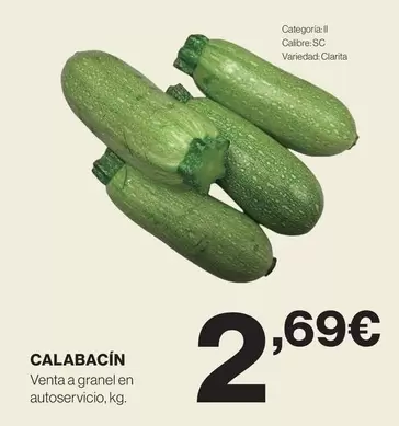 Oferta de Calabacin por 2,69€ en Hipercor