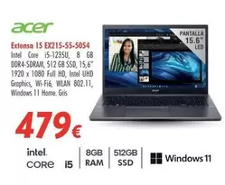 Oferta de Acer - Extensa 15 EX215-55-5054 por 479€ en Zbitt