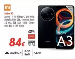 Oferta de Xiaomi - Redmi A3 por 84€ en Zbitt