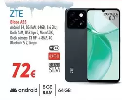 Oferta de ZTE - Blade A55 por 72€ en Zbitt