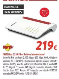 Oferta de FRITZ!Box 5530 Fiber Edition Internacional  por 219€ en Zbitt