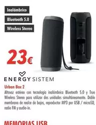 Oferta de Energy Sistem - Urban Box 2 por 23€ en Zbitt