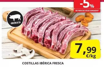 Oferta de Costillas Ibérica Fresca por 7,99€ en Supermercados MAS