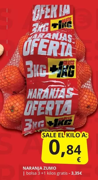 Oferta de Naranja Zumo por 0,84€ en Supermercados MAS