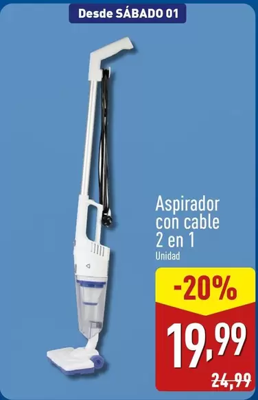 Oferta de Aspirador Con Cable 2 En 1  por 19,99€ en ALDI