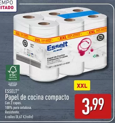 Oferta de Esselt - Papel De Cocina Compacto por 3,99€ en ALDI