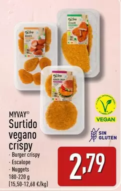 Oferta de Myvay - Surtido Vegano Crispy por 2,79€ en ALDI