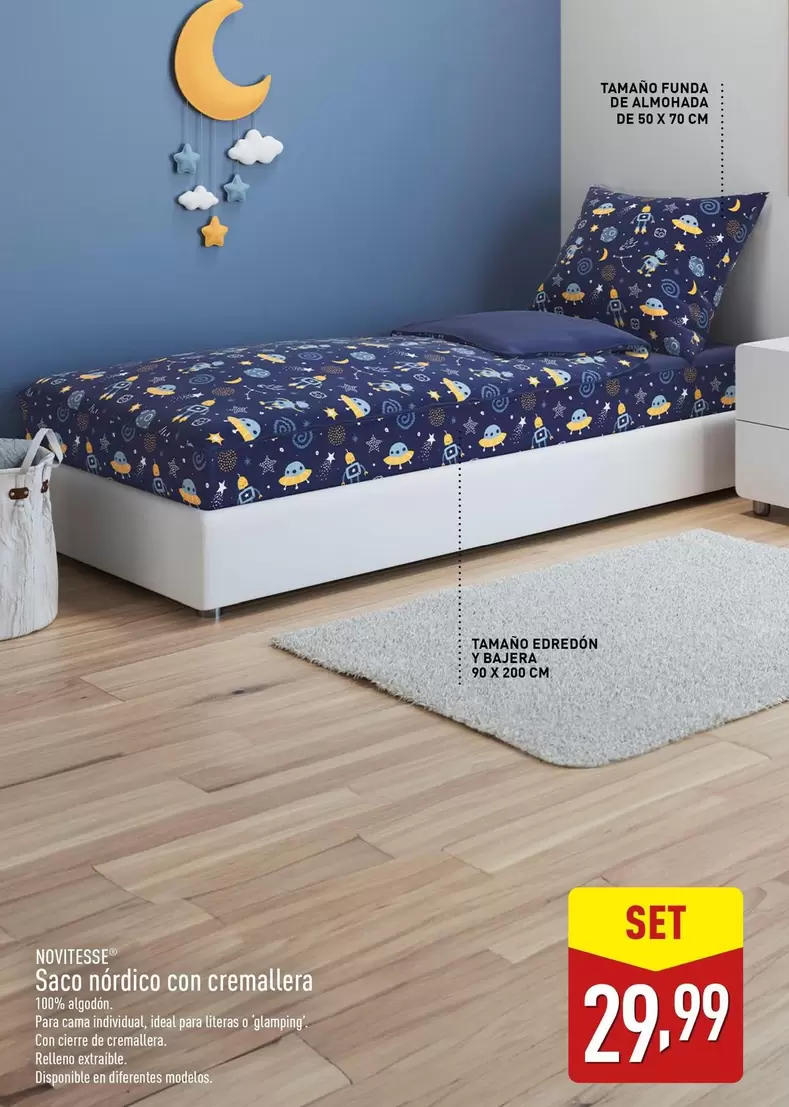 Oferta de Novitesse - Saco Nórdico Con Cremallera por 29,99€ en ALDI