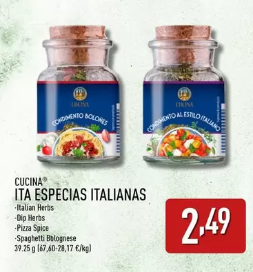 Oferta de Cucina - Ita Especias Italianas por 2,49€ en ALDI