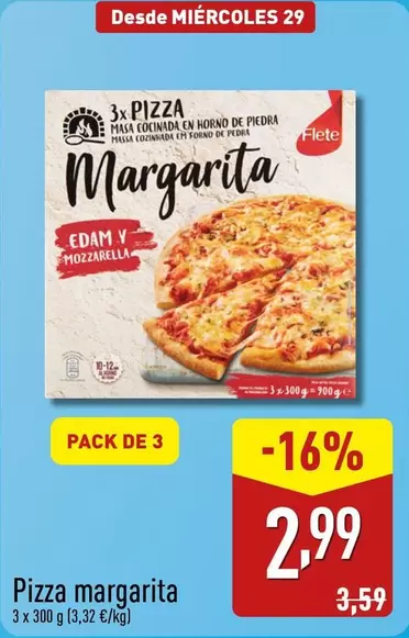 Oferta de Pizza Margarita por 2,99€ en ALDI