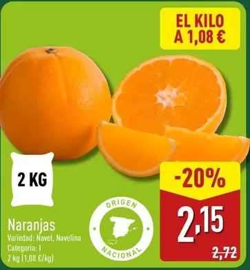 Oferta de Naranjas por 2,15€ en ALDI