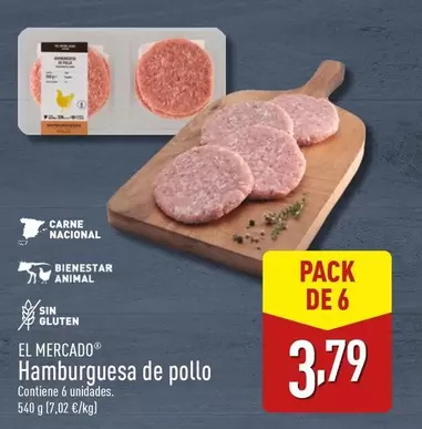 Oferta de El Mercado - Hamburguesa De Pollo por 3,79€ en ALDI