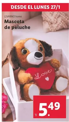 Oferta de Livarno Home - Mascota De Peluche por 5,49€ en Lidl