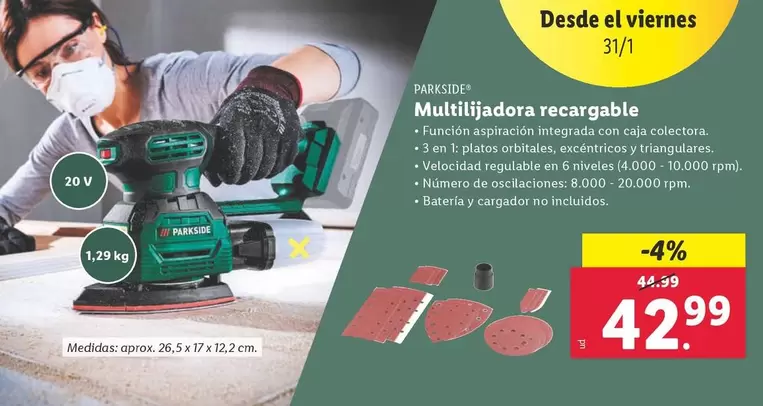 Oferta de Parkside - Multijadora Recargable por 42,99€ en Lidl