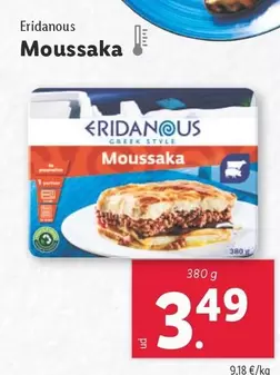 Oferta de Eridanous - Moussaka por 3,49€ en Lidl