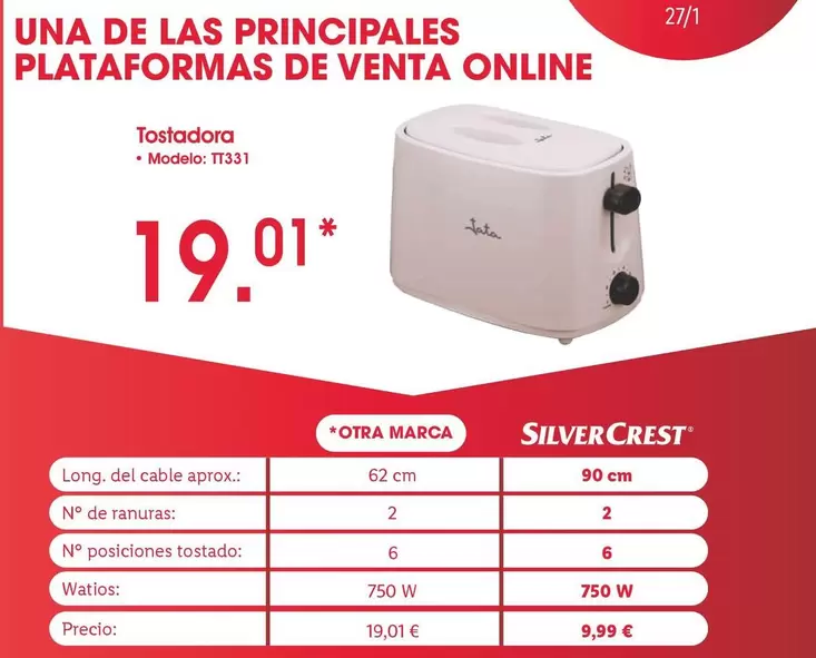 Oferta de Jata - Tostadora por 19,01€ en Lidl