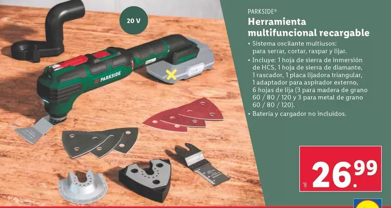 Oferta de Parkside - Herramienta Multifuncional Recargable por 26,99€ en Lidl