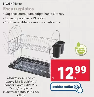 Oferta de Livarno Home - Escurreplatos por 12,99€ en Lidl