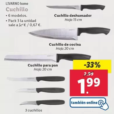 Oferta de Livarno Home - Cuchillo Deshuesador por 1,99€ en Lidl